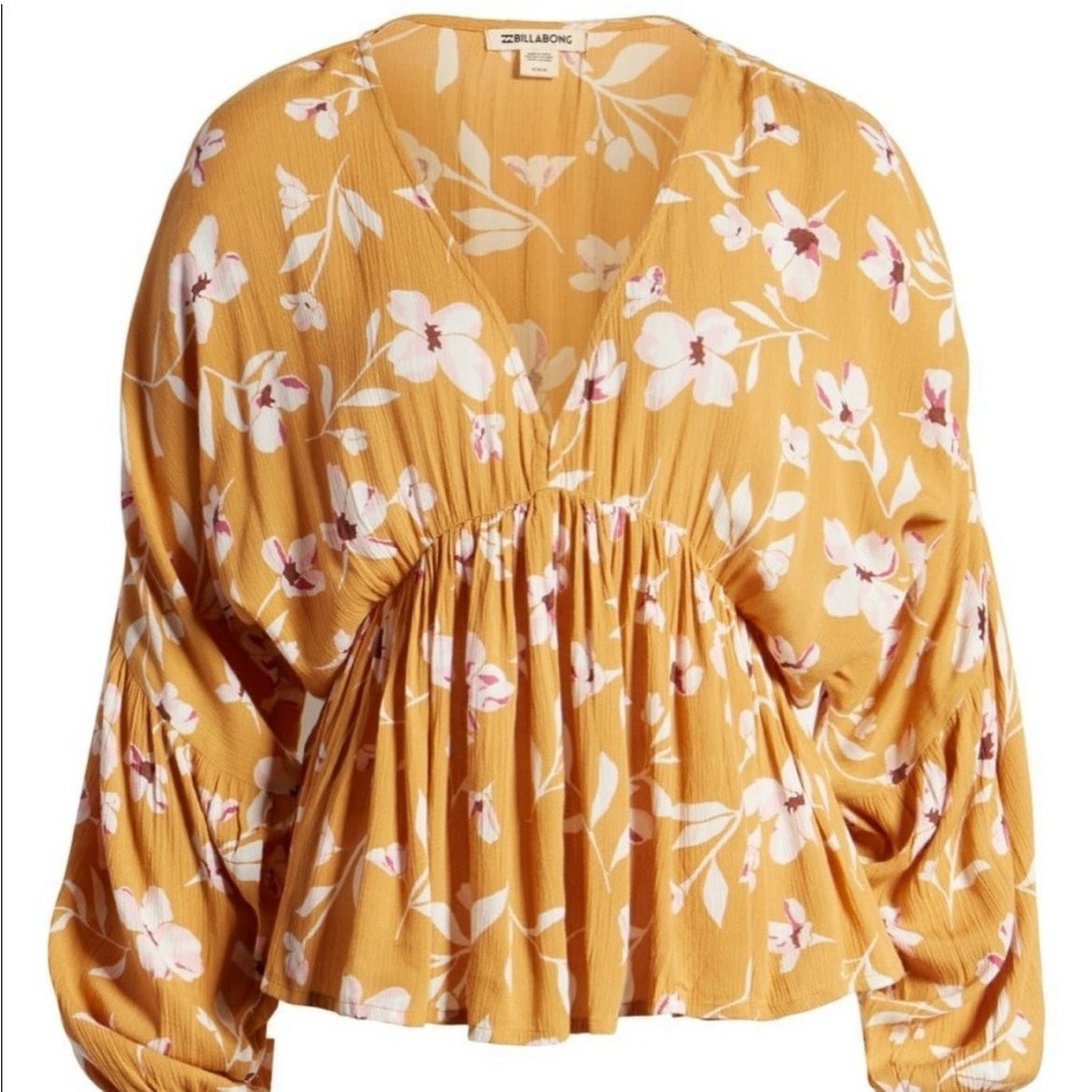 Billabong floral long sleeve top